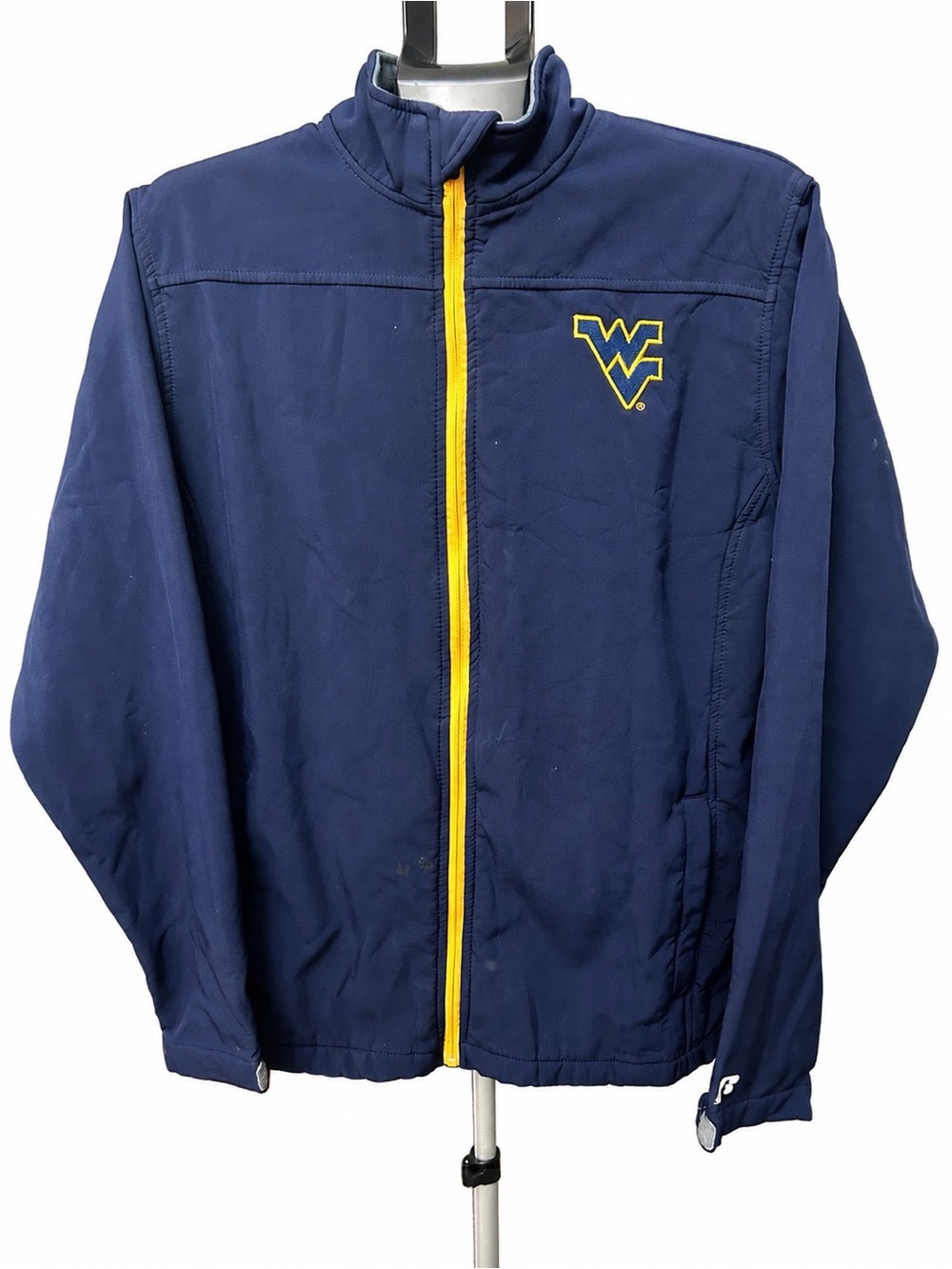 Navy Lightweight Jacket with Yellow Zip and Embroidered Chest Logo